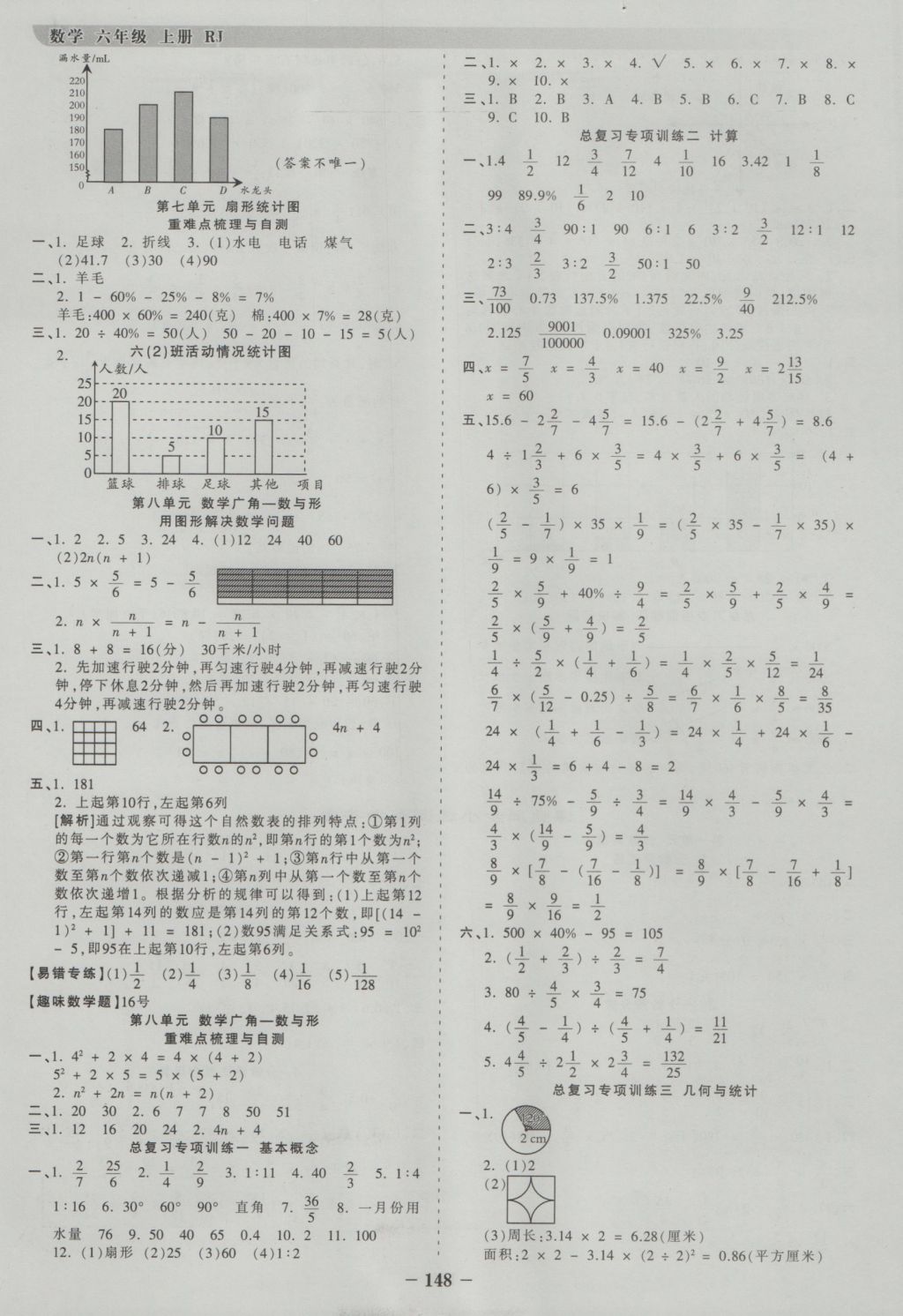 2016年王朝霞德才兼?zhèn)渥鳂I(yè)創(chuàng)新設(shè)計(jì)六年級(jí)數(shù)學(xué)上冊(cè)人教版 參考答案第8頁(yè)