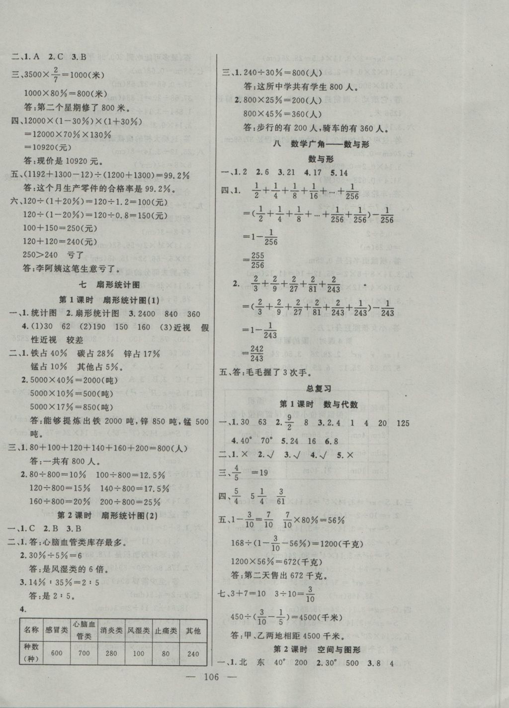 2016年百分學生作業(yè)本題練王六年級數學上冊人教版 參考答案第12頁