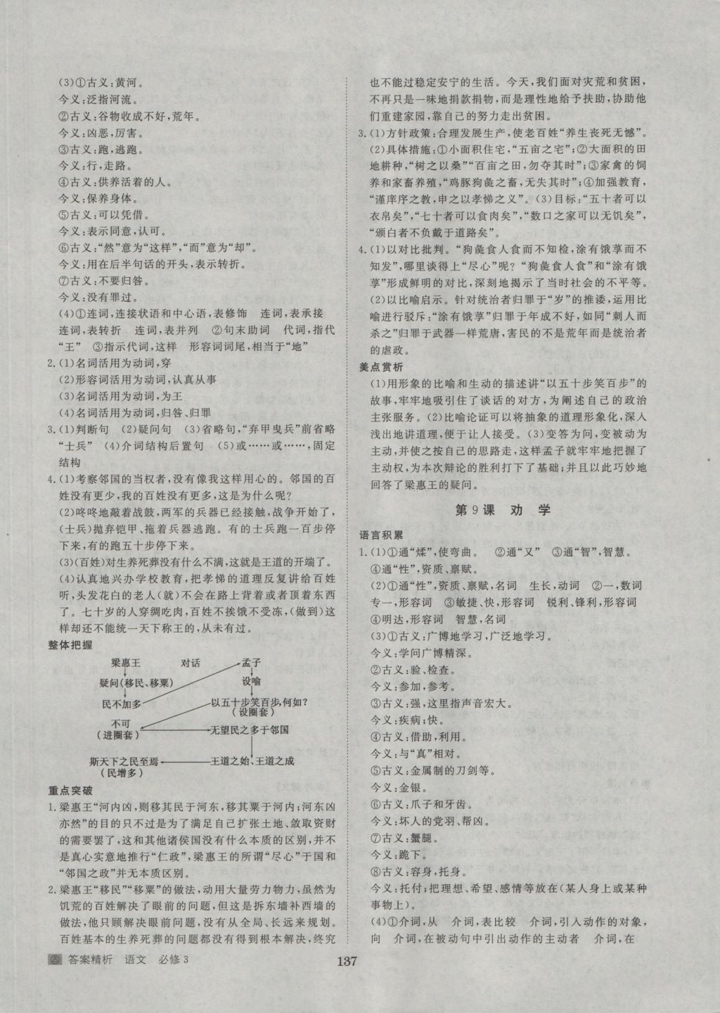 步步高學(xué)案導(dǎo)學(xué)與隨堂筆記語(yǔ)文必修3人教版 參考答案第9頁(yè)