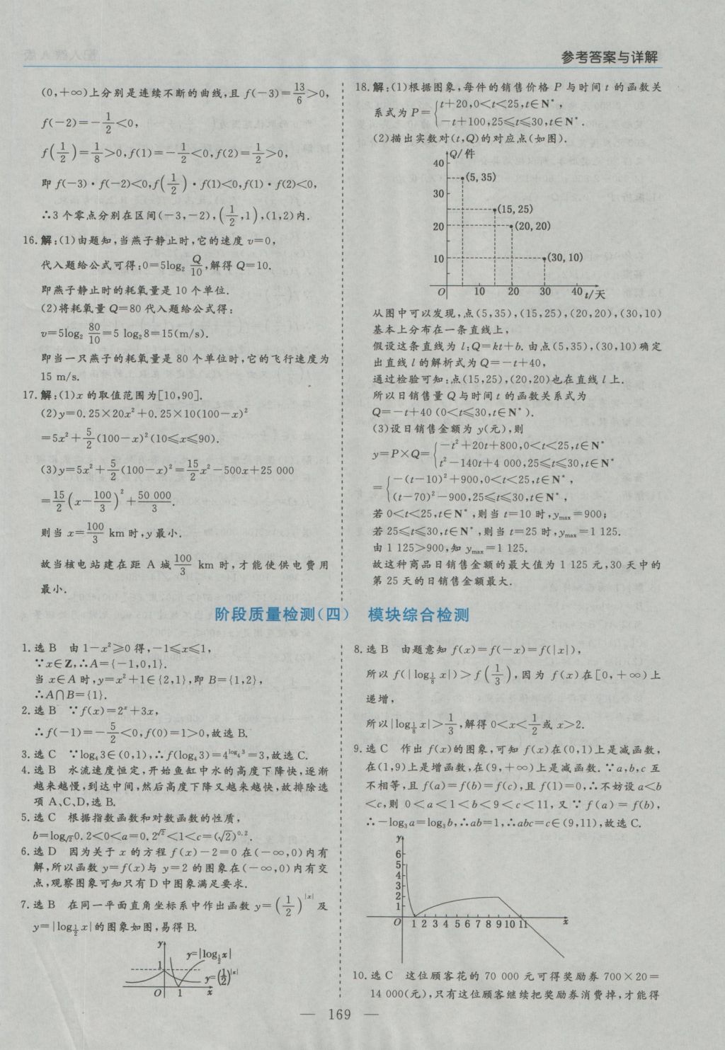 高中新課程學(xué)習(xí)指導(dǎo)數(shù)學(xué)必修1人教A版河南省內(nèi)使用 參考答案第47頁(yè)