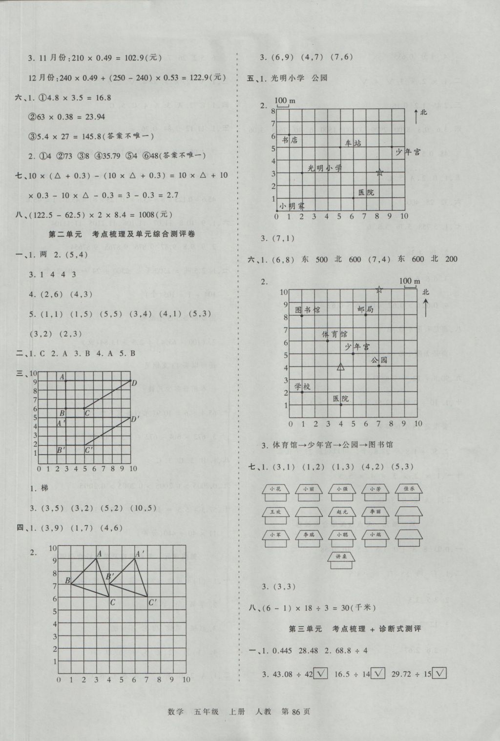 2016年王朝霞考點梳理時習(xí)卷五年級數(shù)學(xué)上冊人教版 參考答案第2頁