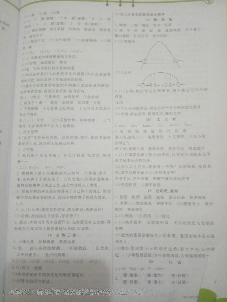 2016年七彩课堂六年级语文上册人教版山西专版 第4页