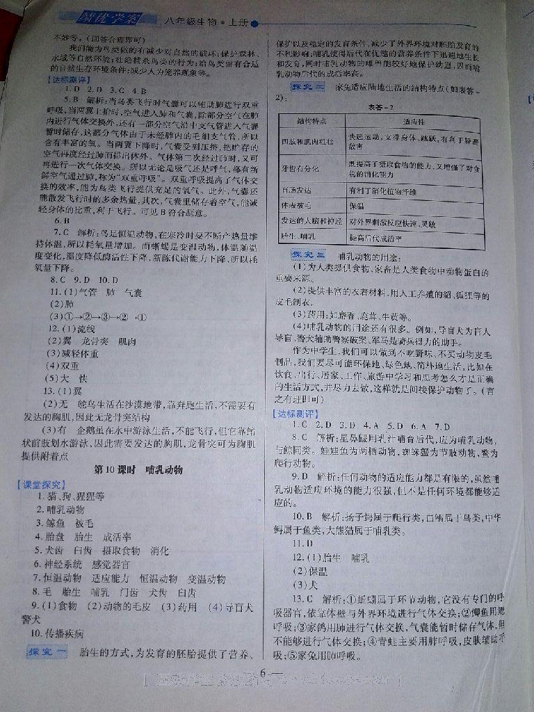 2016年績優(yōu)學(xué)案八年級生物上冊人教版 第6頁