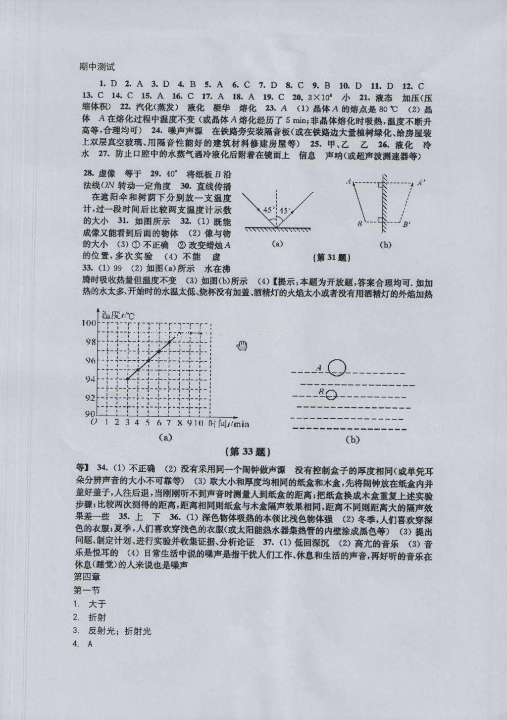 2016年物理補(bǔ)充習(xí)題八年級(jí)上冊(cè)蘇科版江蘇鳳凰科學(xué)技術(shù)出版社 參考答案第8頁(yè)