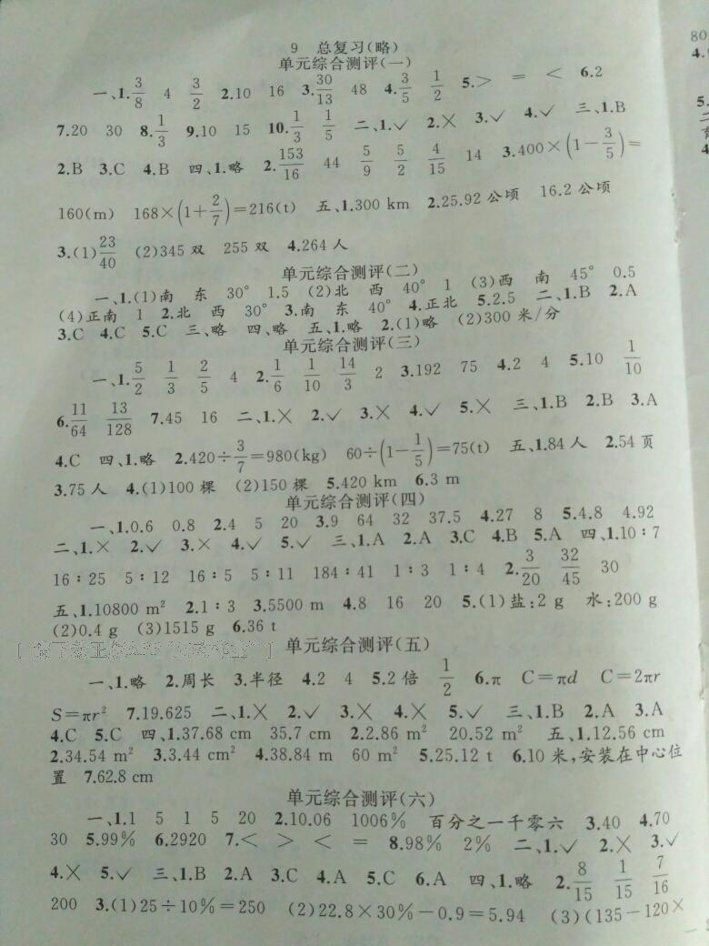 2016年同步轻松练习六年级数学上册人教版 第11页