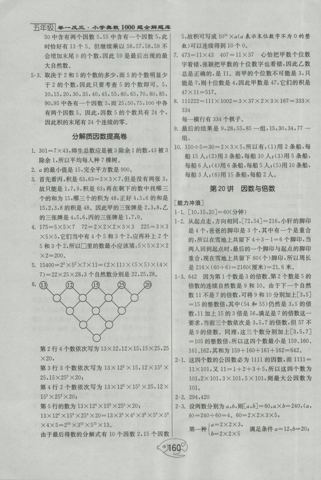 2016年举一反三奥数1000题全解五年级 参考答案第26页