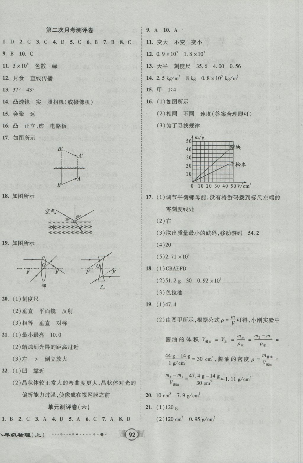 2016年全程優(yōu)選卷八年級物理上冊人教版 參考答案第4頁