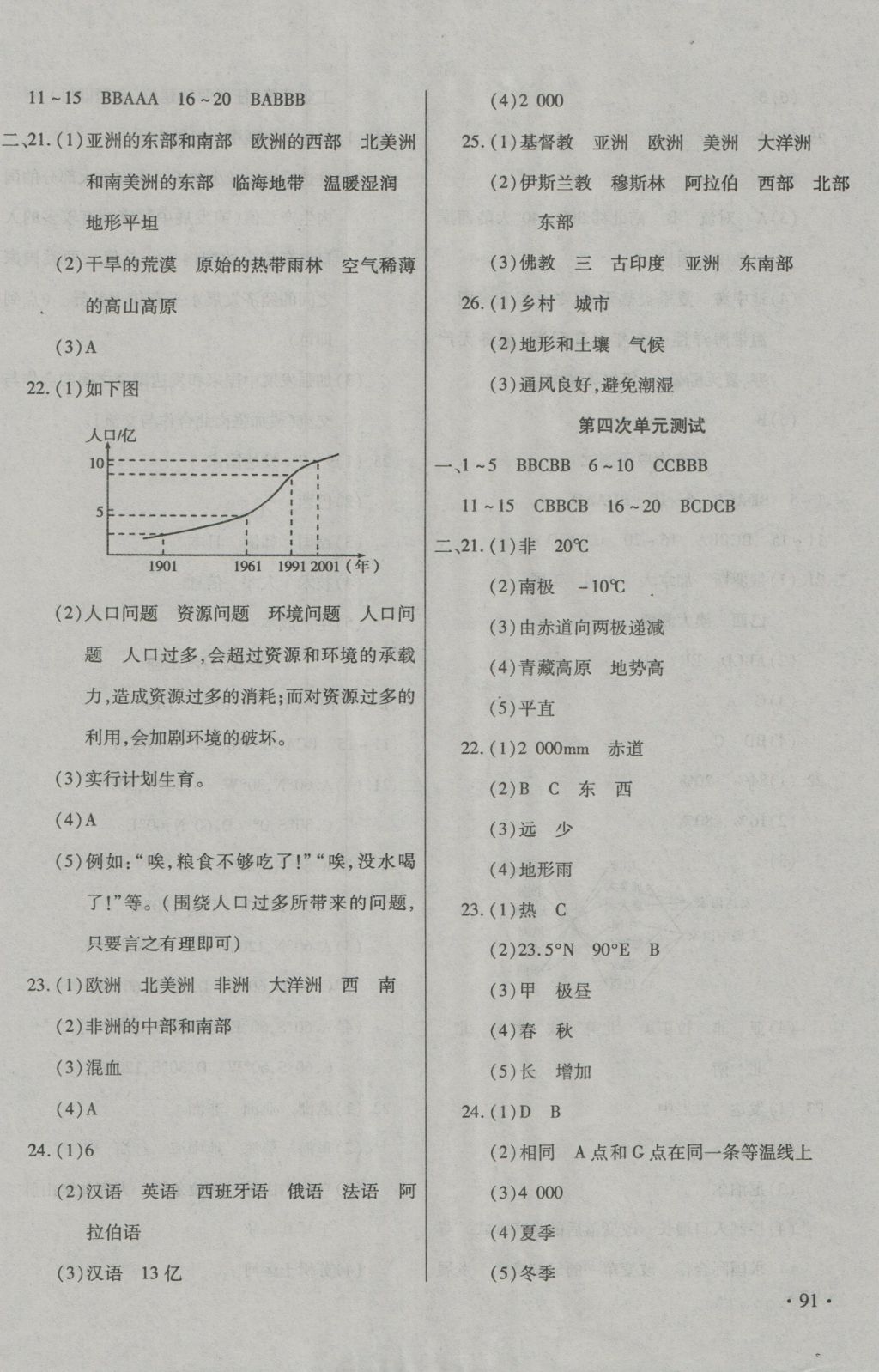 2016年ABC考王全程測評試卷七年級地理上冊湘教版 參考答案第2頁