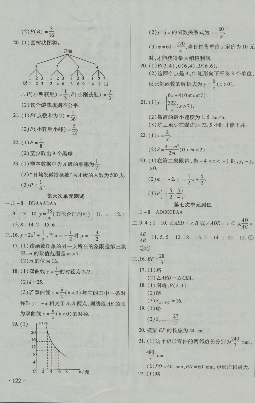 2016年ABC考王全程测评试卷九年级数学全一册人教版 参考答案第3页