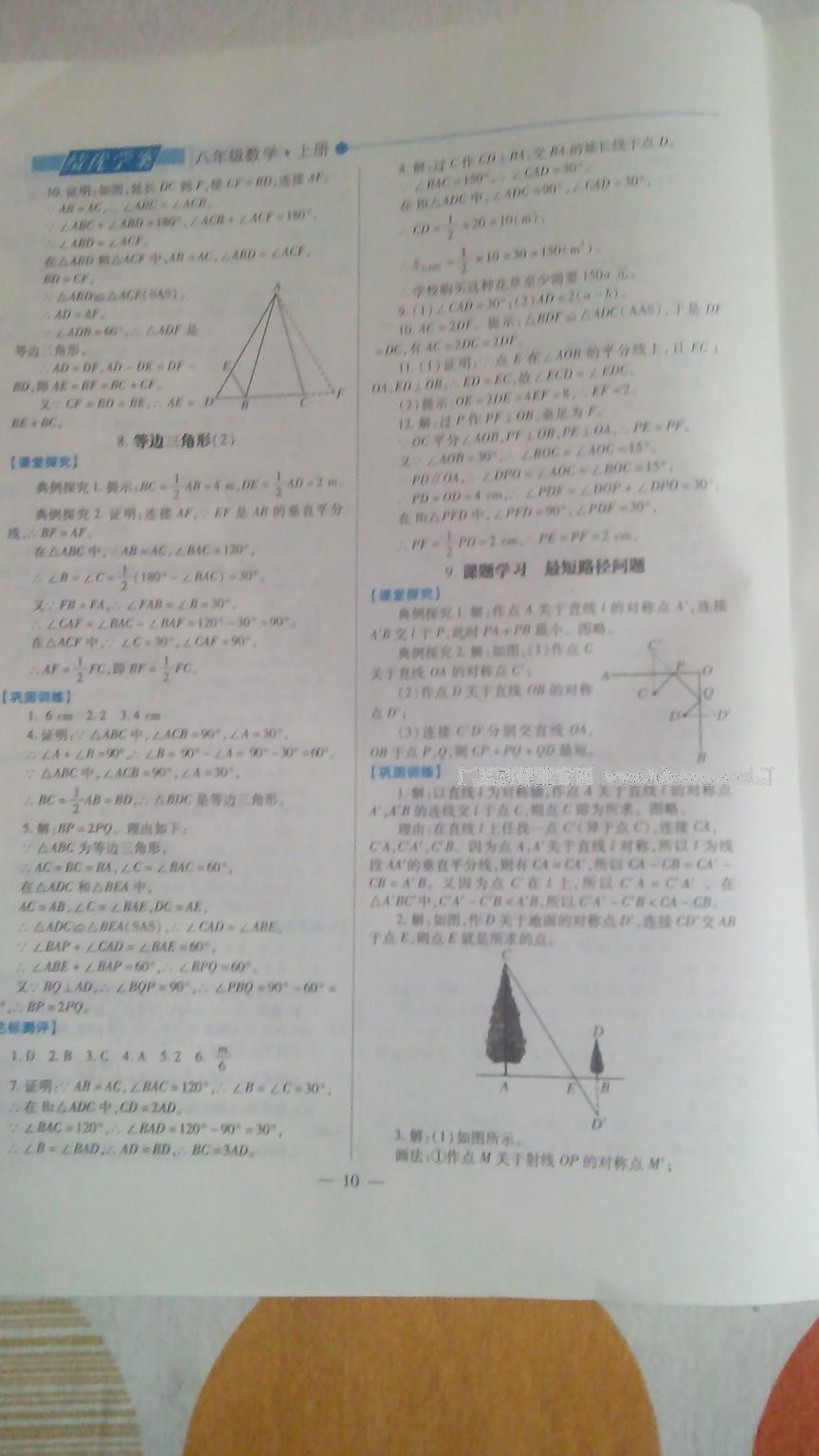 2016年績(jī)優(yōu)學(xué)案八年級(jí)數(shù)學(xué)上冊(cè)人教版 第10頁(yè)