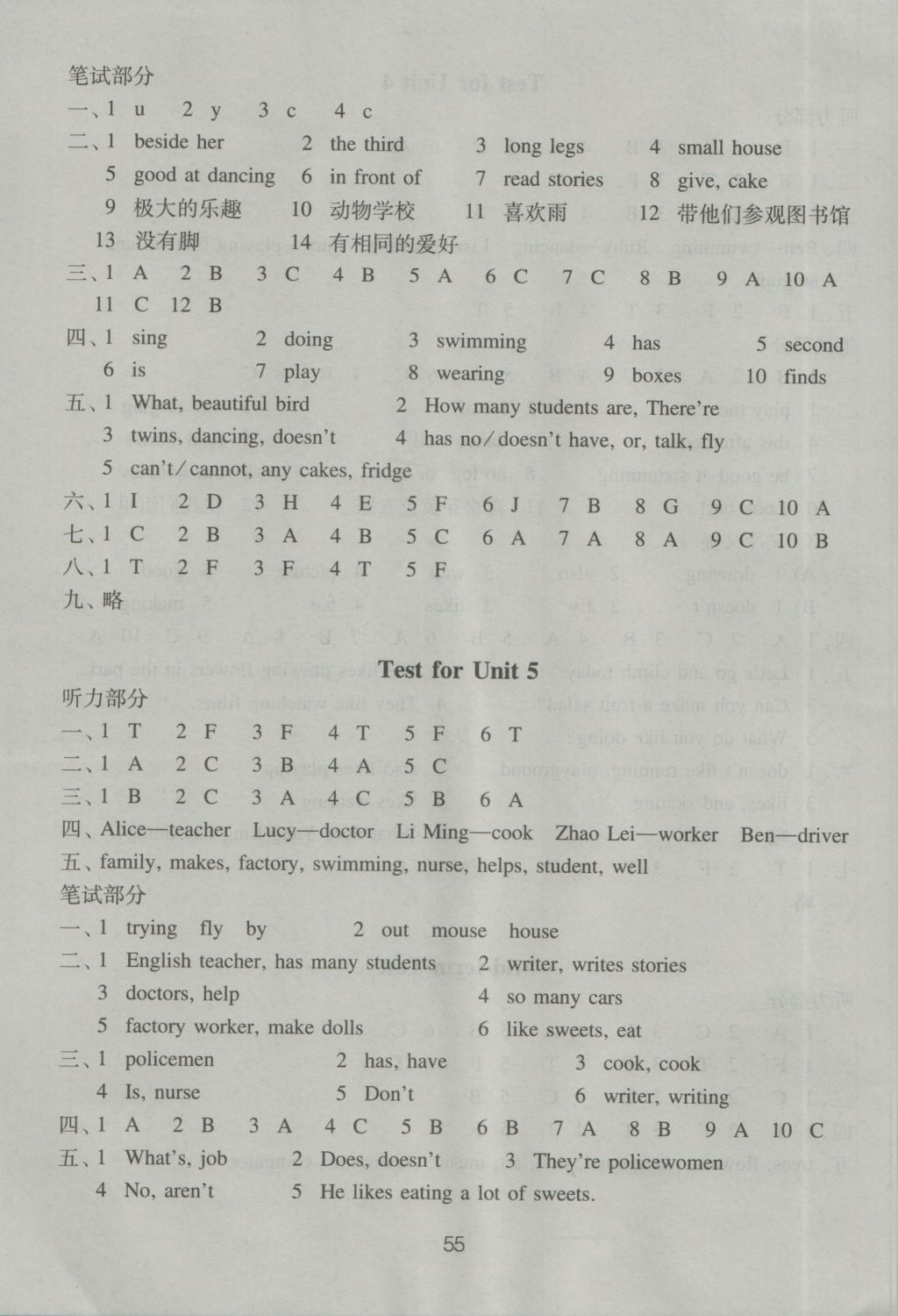 2016年課課練小學(xué)英語強化練習(xí)五年級上冊譯林版 參考答案第15頁