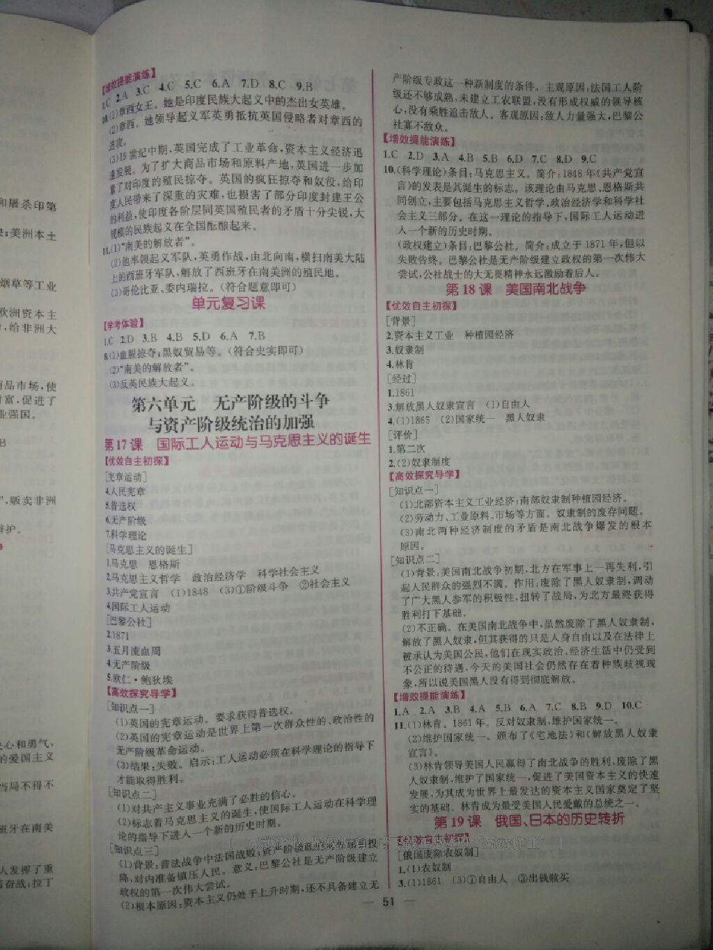 2016年同步导学案课时练九年级历史全一册人教版 第8页