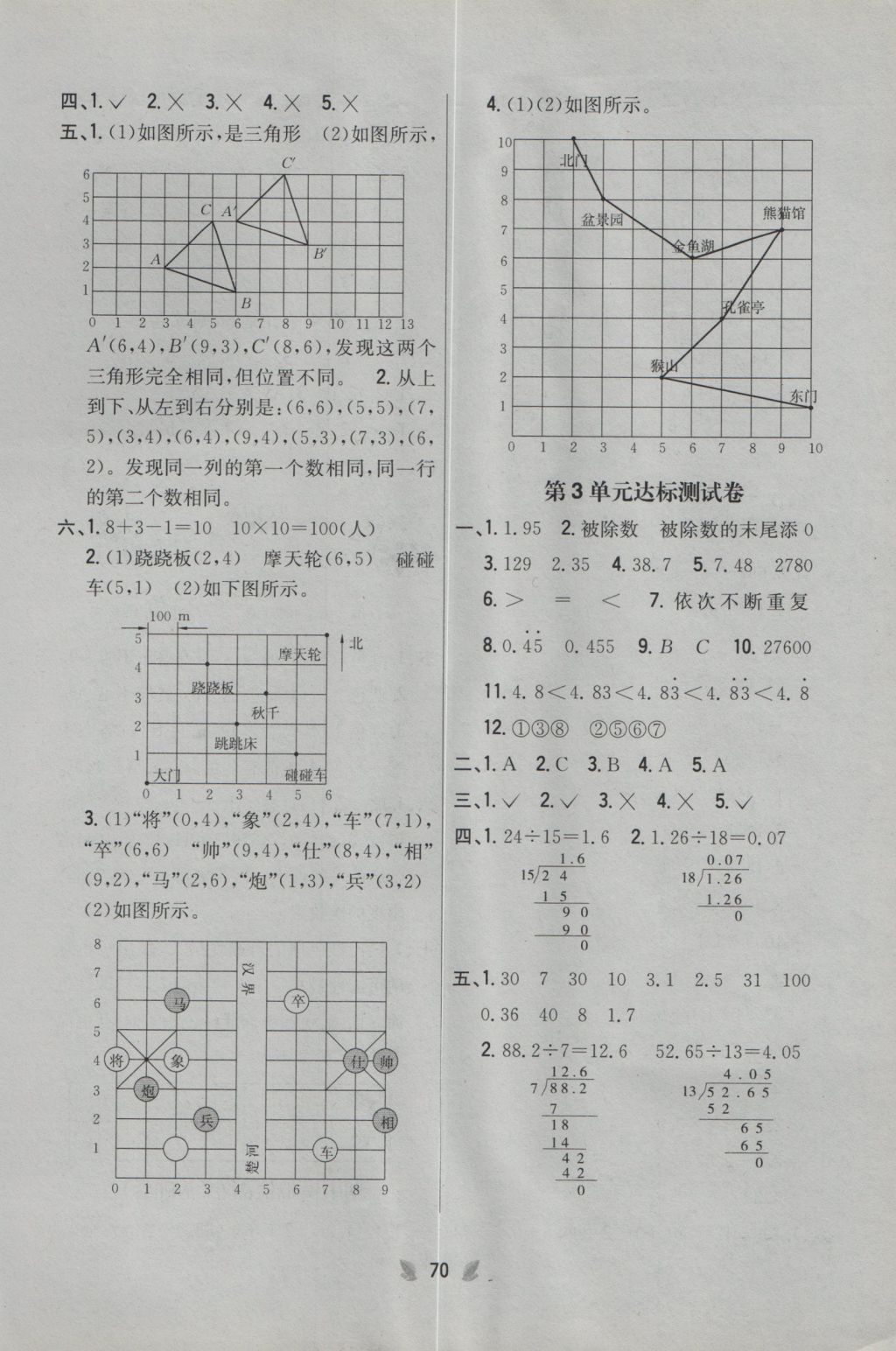 2016年小學(xué)教材完全考卷五年級(jí)數(shù)學(xué)上冊(cè)人教版 參考答案第2頁(yè)