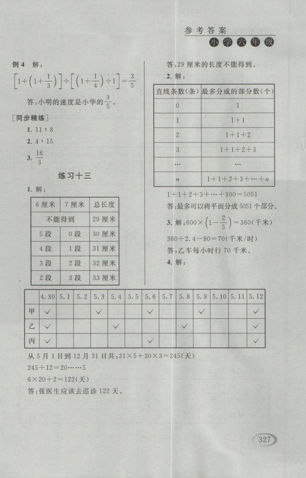 2016年同步奥数培优六年级江苏版 参考答案第75页