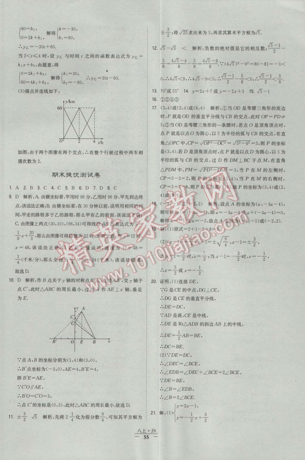 2016年經(jīng)綸學(xué)典學(xué)霸八年級數(shù)學(xué)上冊蘇教版 參考答案第55頁