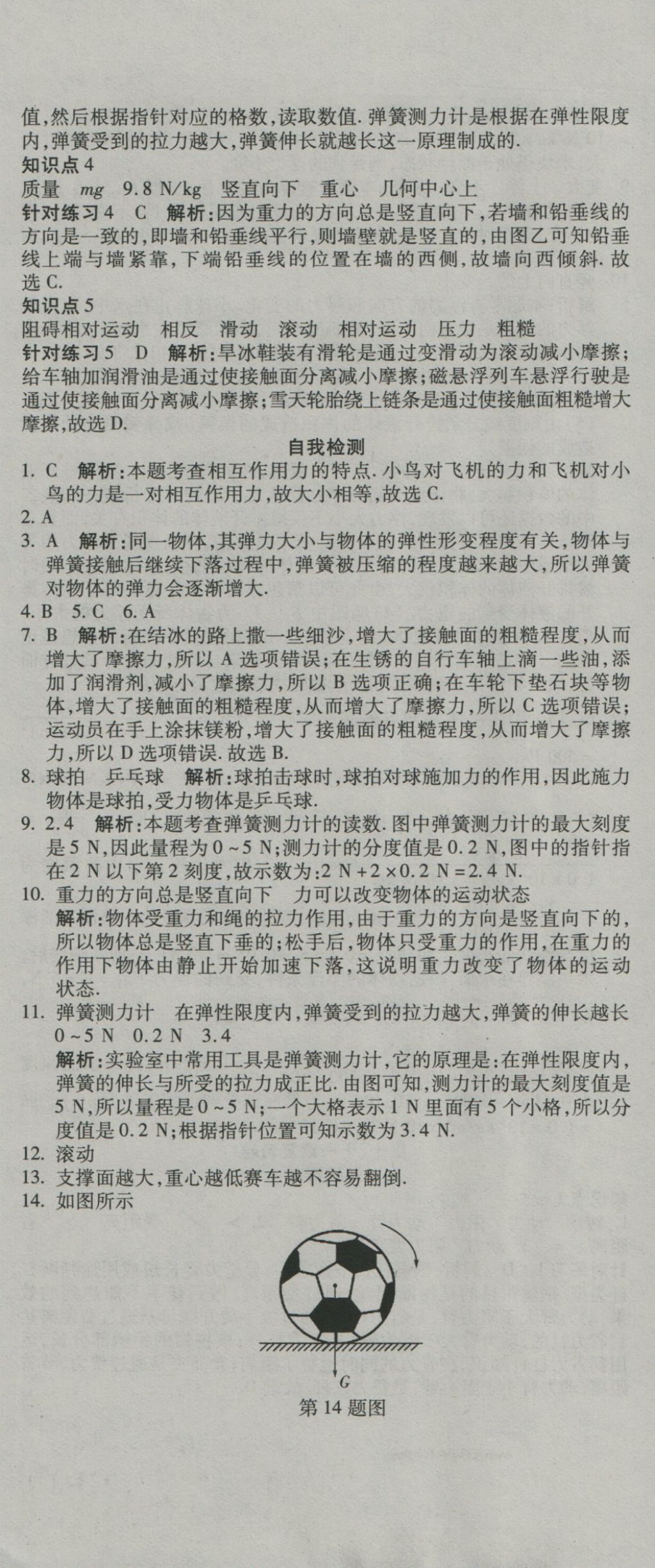 2016年奪冠沖刺卷八年級(jí)物理全一冊(cè)滬科版 參考答案第7頁