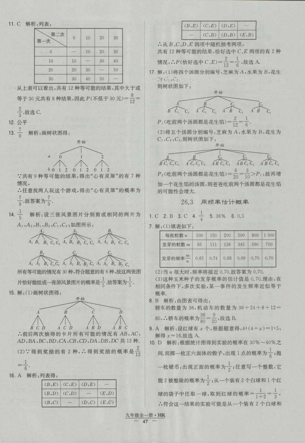 2016年經(jīng)綸學(xué)典學(xué)霸九年級數(shù)學(xué)滬科版 參考答案第47頁