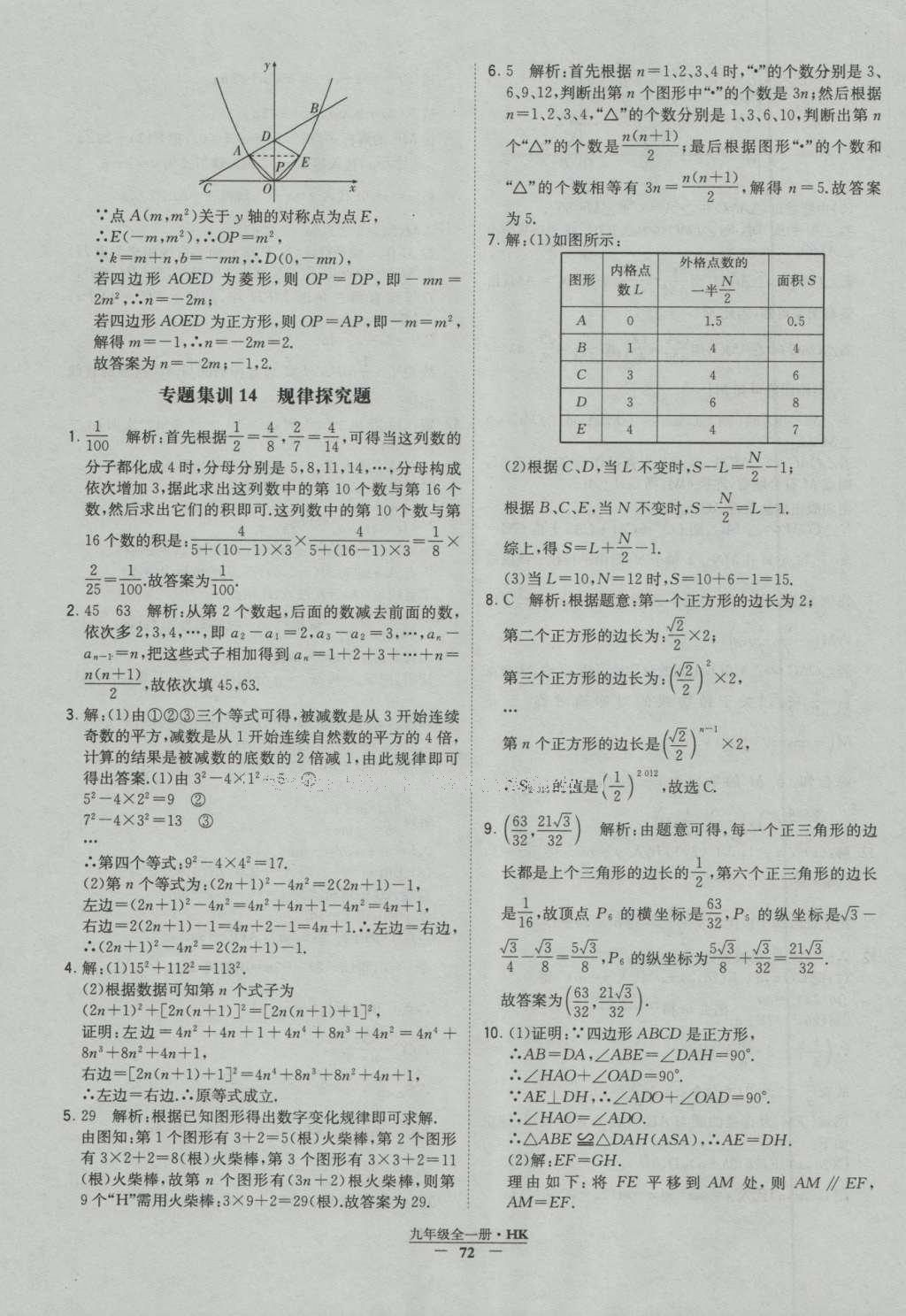 2016年經(jīng)綸學典學霸九年級數(shù)學滬科版 參考答案第72頁