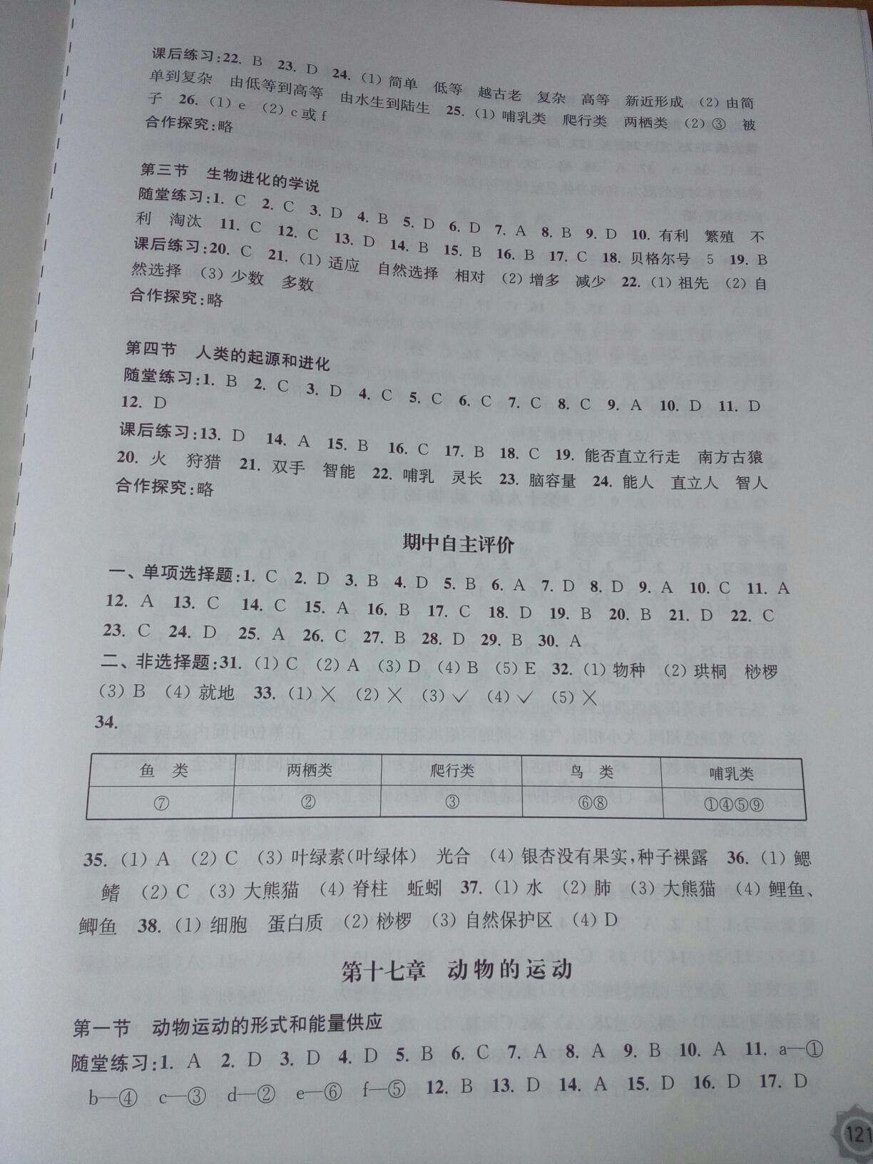 2016年学习与评价八年级生物学上册苏教版江苏凤凰教育出版社 第8页