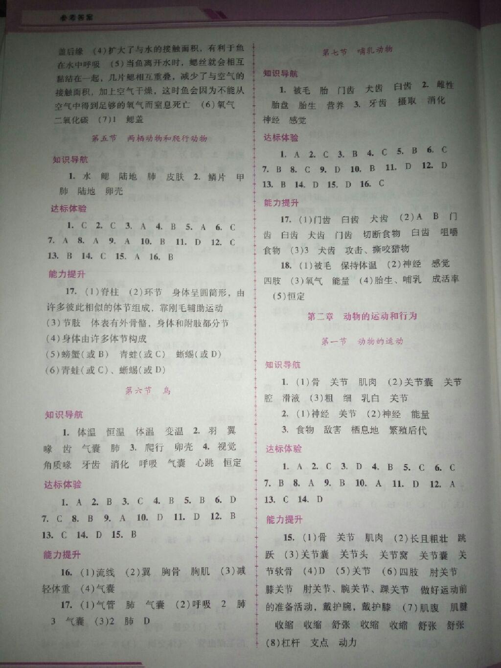 2016年自主與互動(dòng)學(xué)習(xí)新課程學(xué)習(xí)輔導(dǎo)八年級(jí)生物學(xué)上冊(cè)人教版 第7頁(yè)