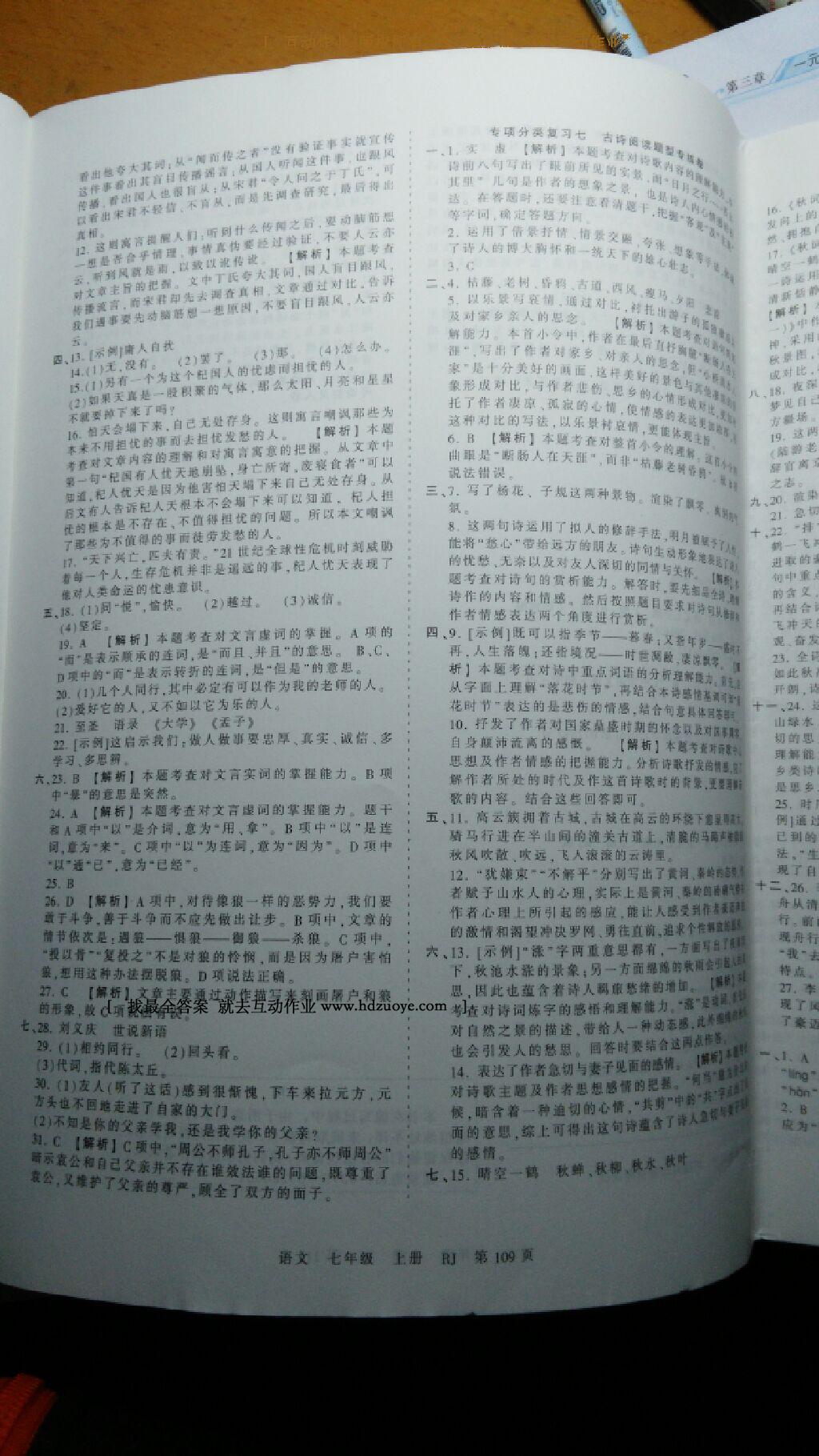 2016年王朝霞考點梳理時習(xí)卷七年級語文上冊人教版 第13頁