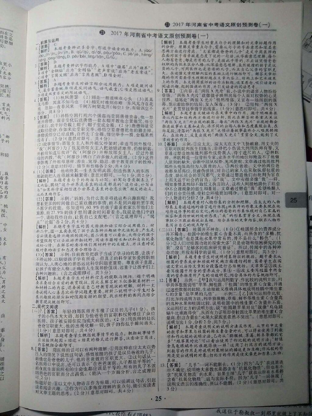 2017年鼎成教育河南中考模擬試卷精編巔峰31加2套語(yǔ)文 第35頁(yè)