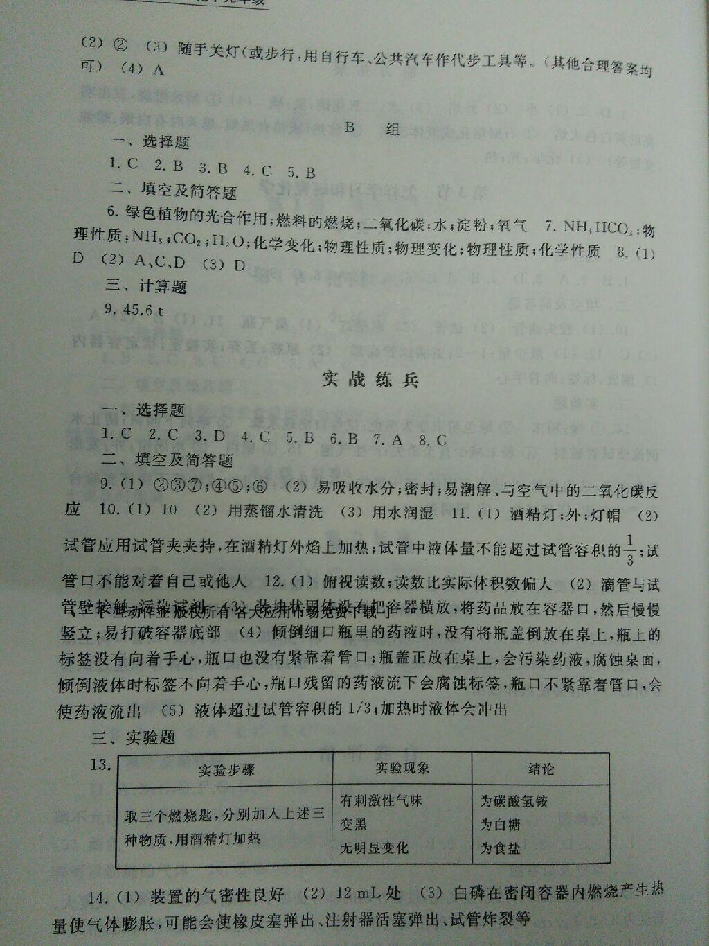 2016年探究与训练九年级化学全一册 第4页