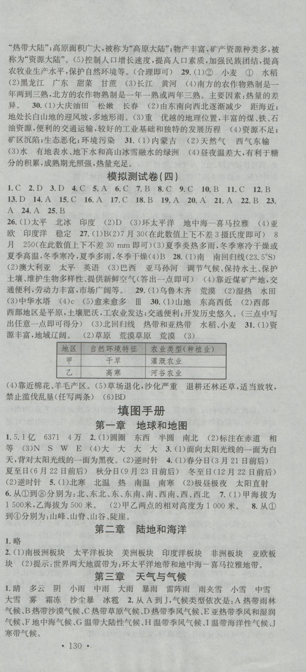 2017年火線100天中考滾動復(fù)習(xí)法地理人教版 參考答案第9頁