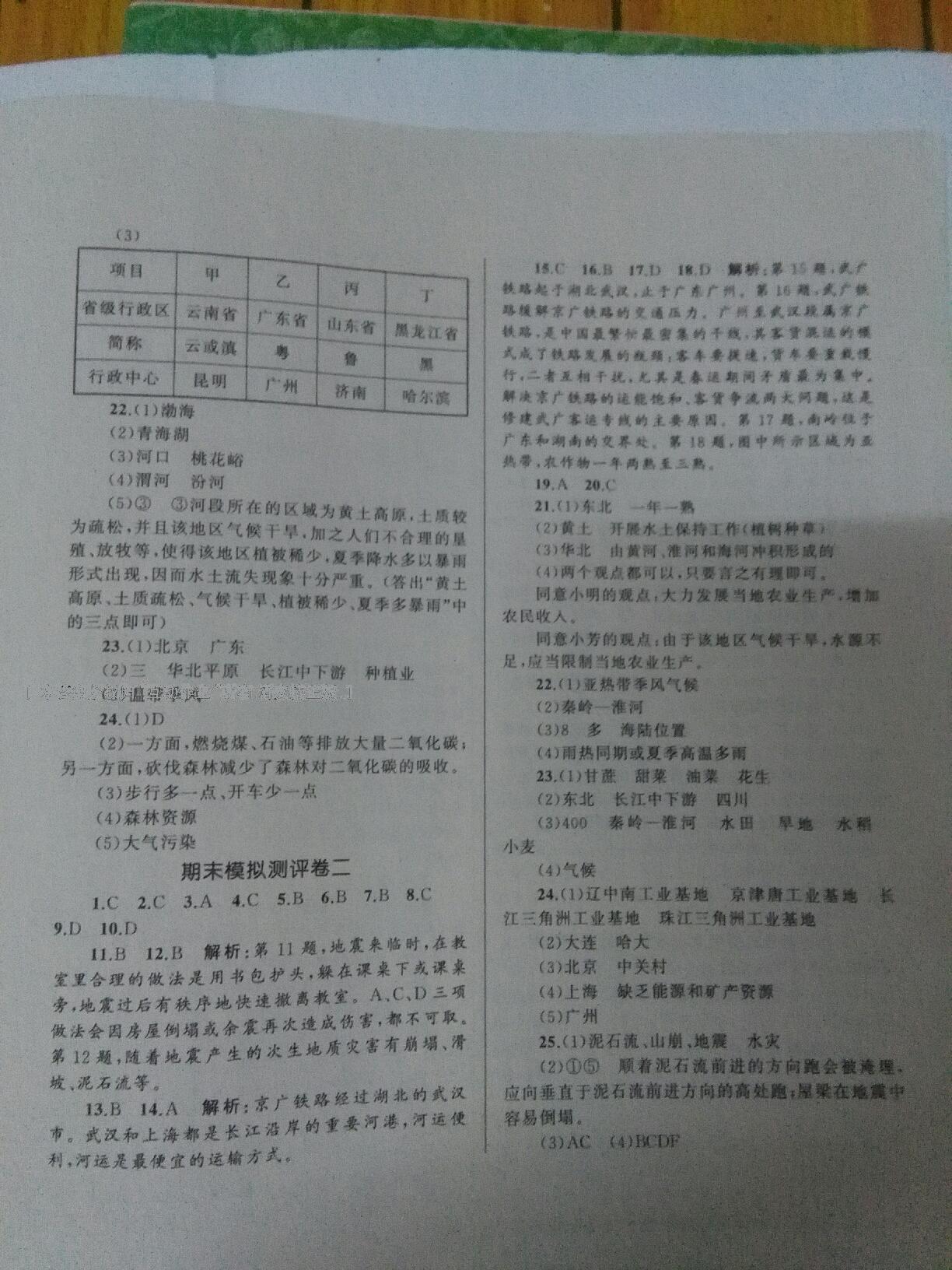 2016年湘教考苑單元測(cè)試卷八年級(jí)地理上冊(cè)人教版 第16頁