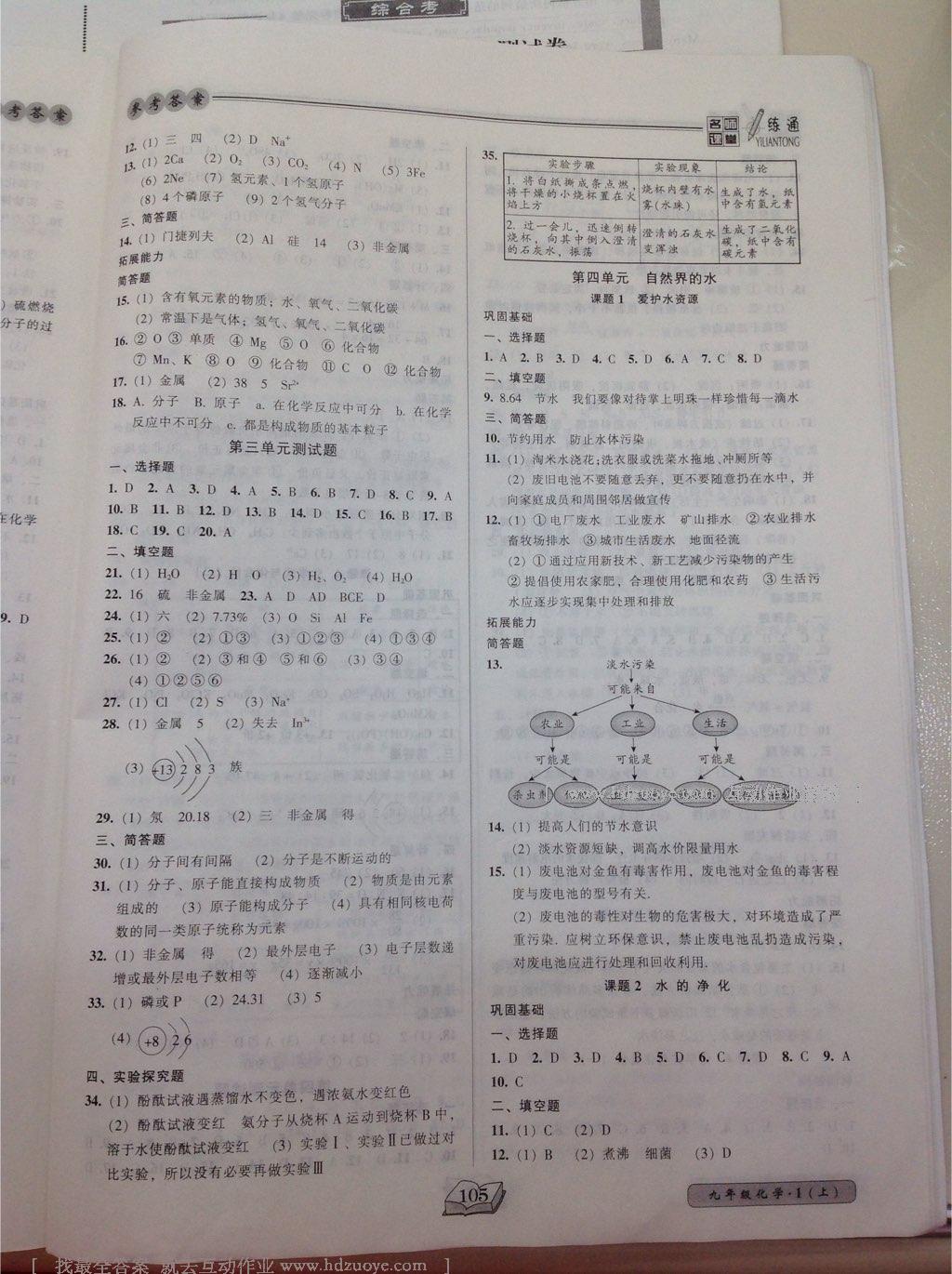 2016年名师课堂一练通九年级化学上册人教版 第6页