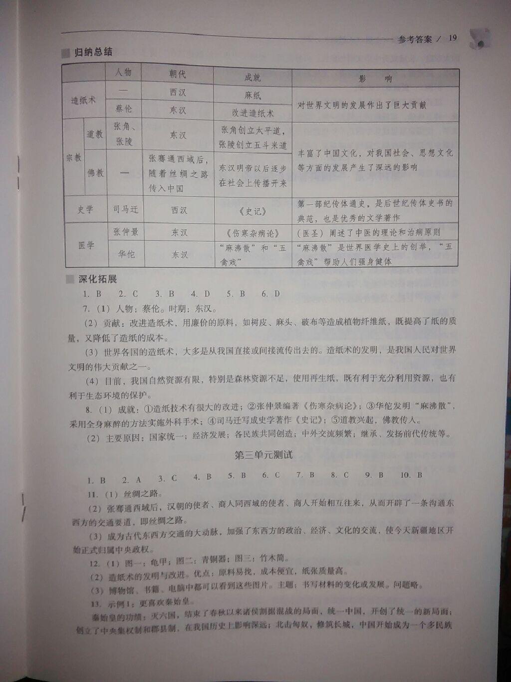 2016年新课程问题解决导学方案七年级中国历史上册人教版 第57页