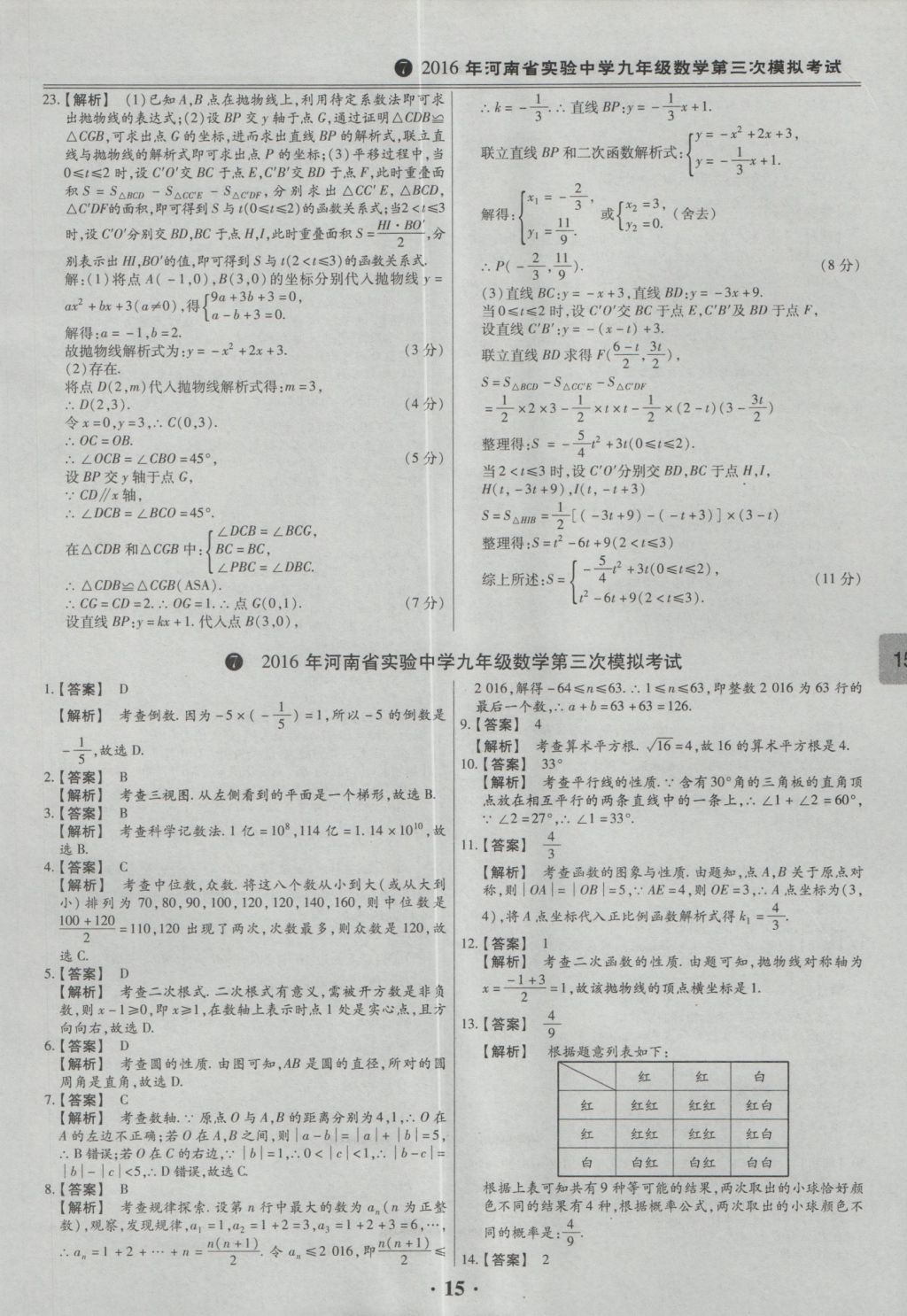 2017年鼎成教育河南中考模擬試卷精編巔峰31加2套數(shù)學(xué) 參考答案第17頁(yè)