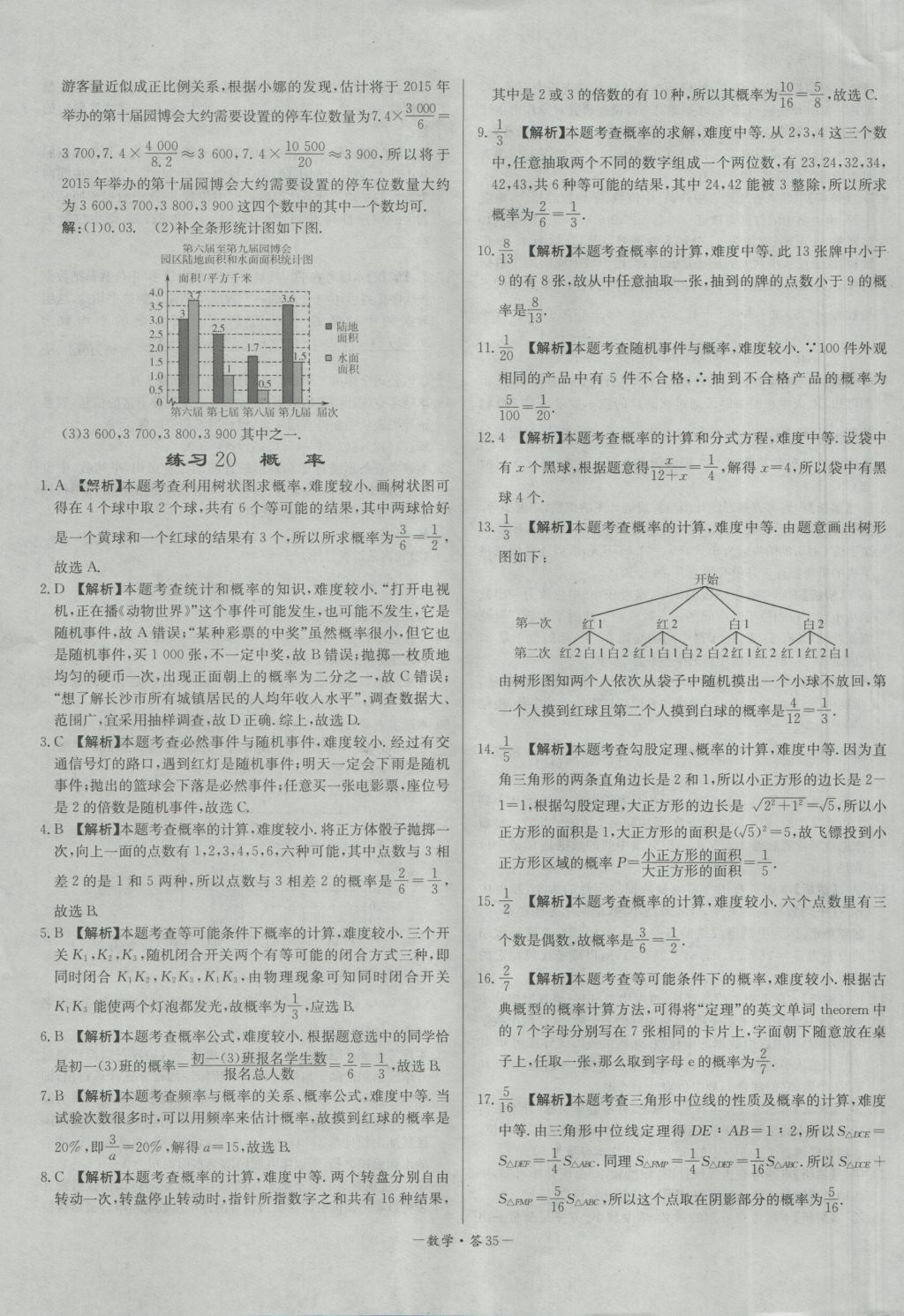 2017年天利38套對接中考全國各省市中考真題?？蓟A題數(shù)學 參考答案第35頁