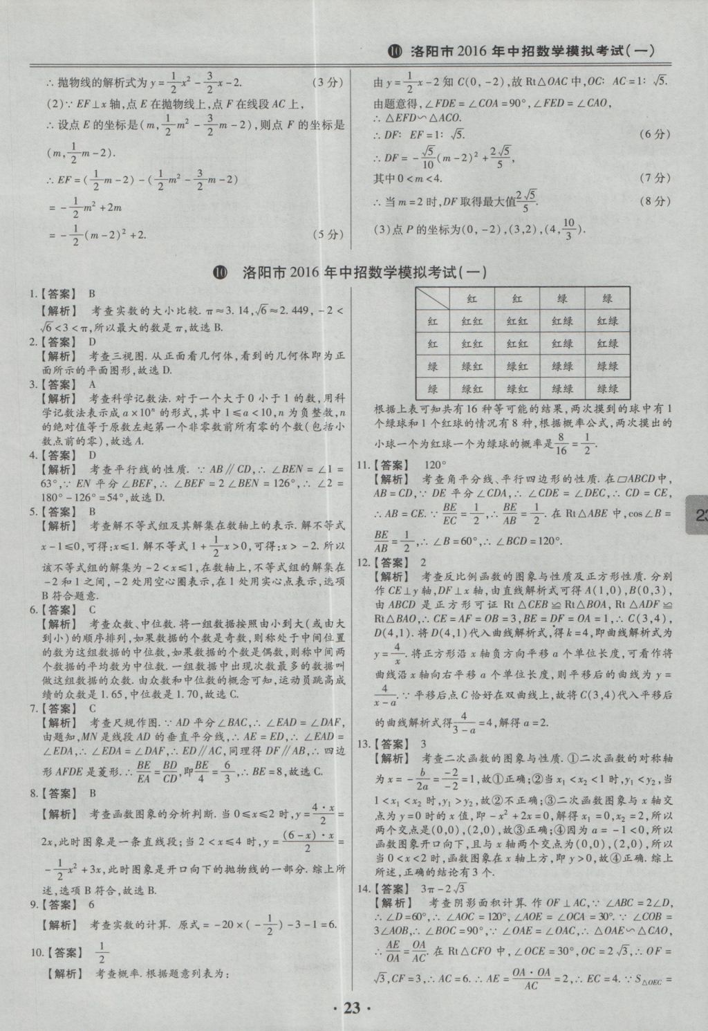 2017年鼎成教育河南中考模擬試卷精編巔峰31加2套數(shù)學(xué) 參考答案第25頁