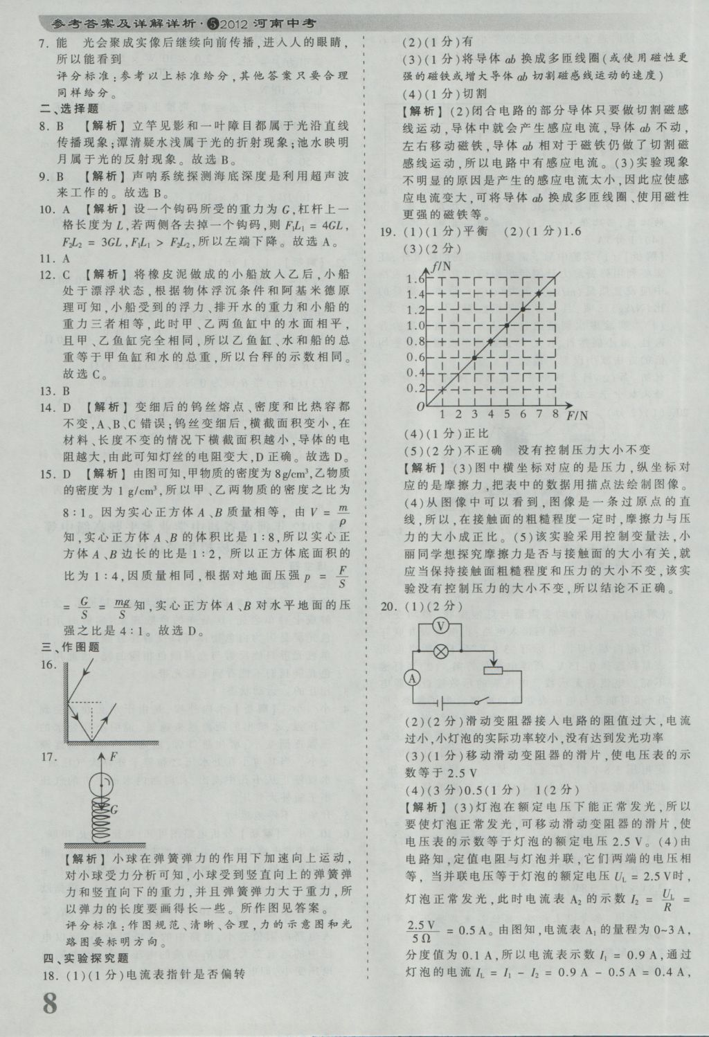 2017年河南省各地市王朝霞中考真題精編物理 參考答案第8頁(yè)