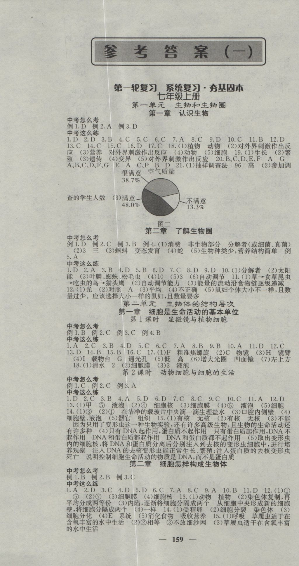 2017年中考新航線生物人教版 參考答案第1頁