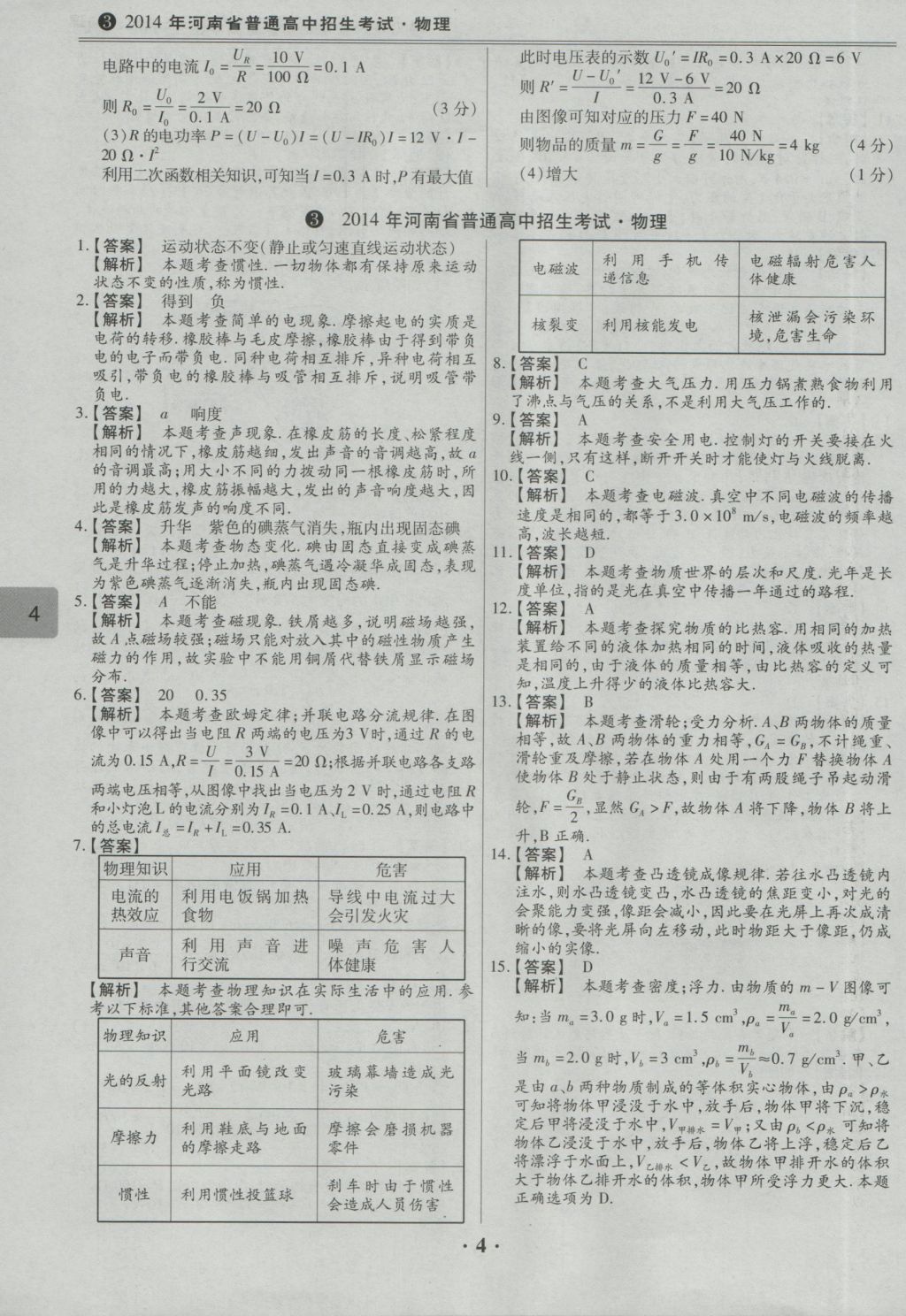 2017年鼎成教育河南中考模擬試卷精編巔峰31加2套物理 參考答案第6頁(yè)