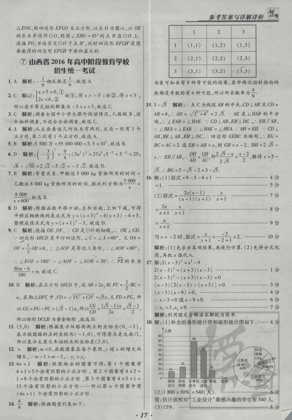 2017年授之以漁全國(guó)各省市中考試題精選數(shù)學(xué) 參考答案第17頁(yè)