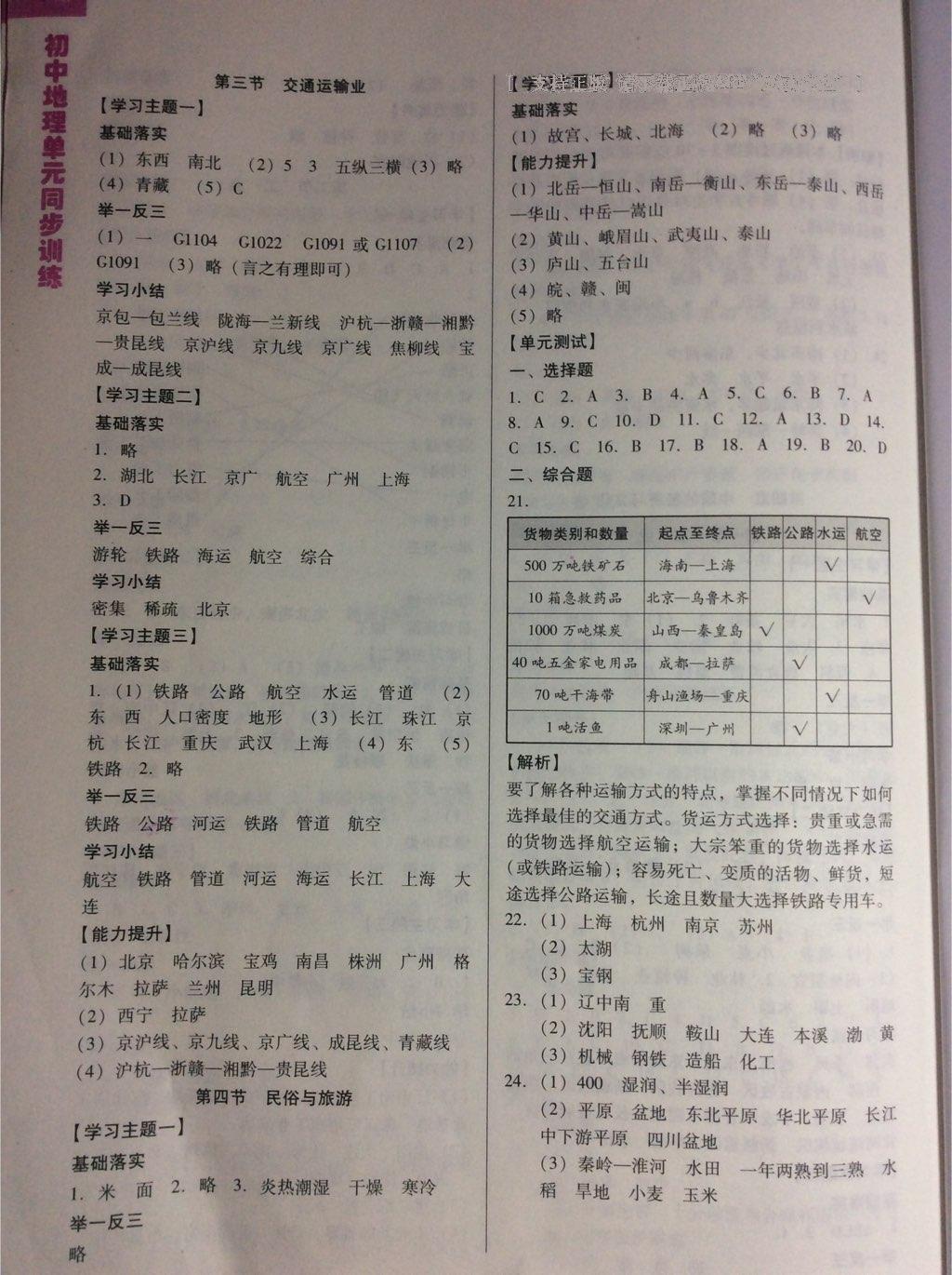 2016年初中地理單元同步訓(xùn)練八年級上冊粵人民版 第6頁