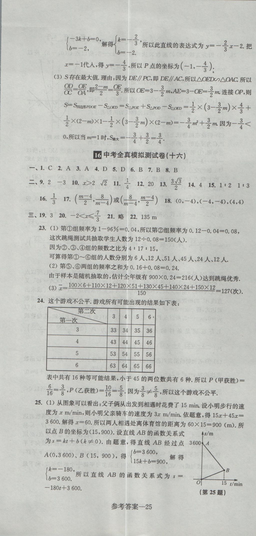 2017年中考全真模拟测试卷数学 参考答案第25页