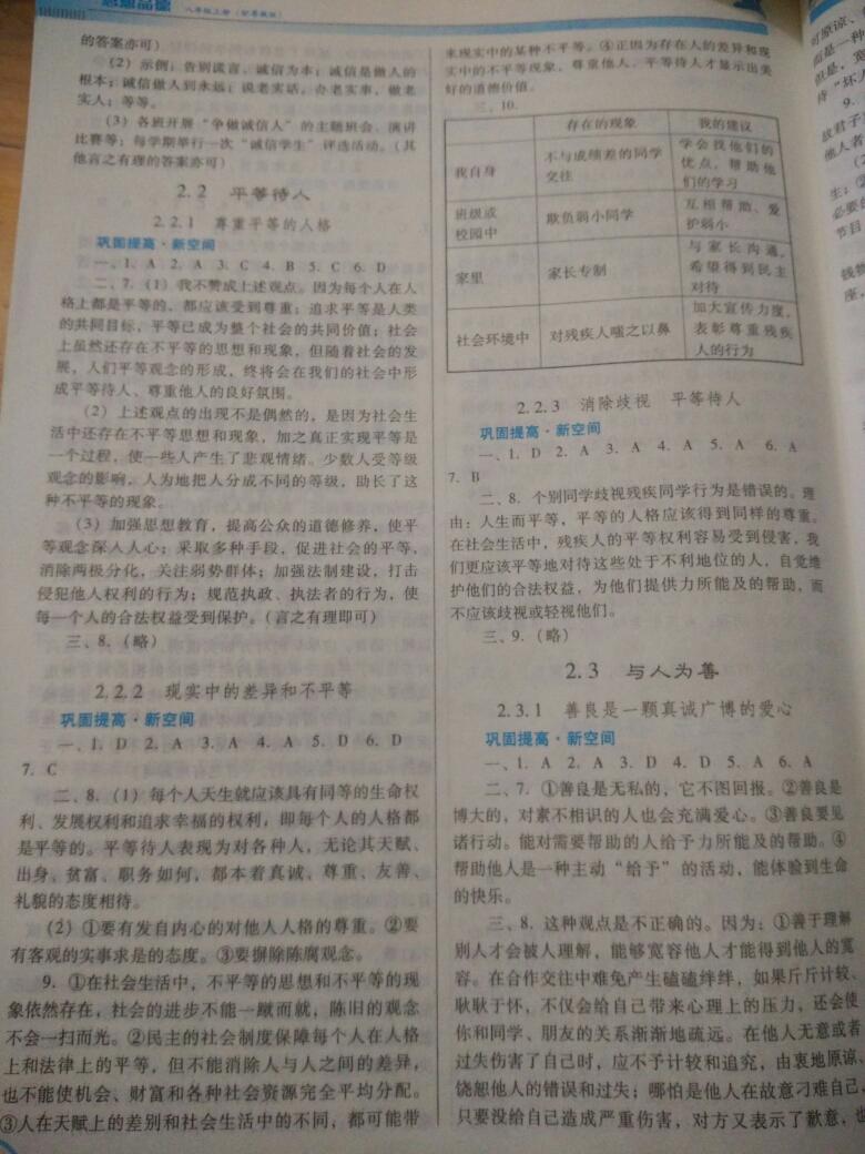 2016年南方新課堂金牌學(xué)案八年級(jí)思想品德上冊(cè)粵教版 第4頁