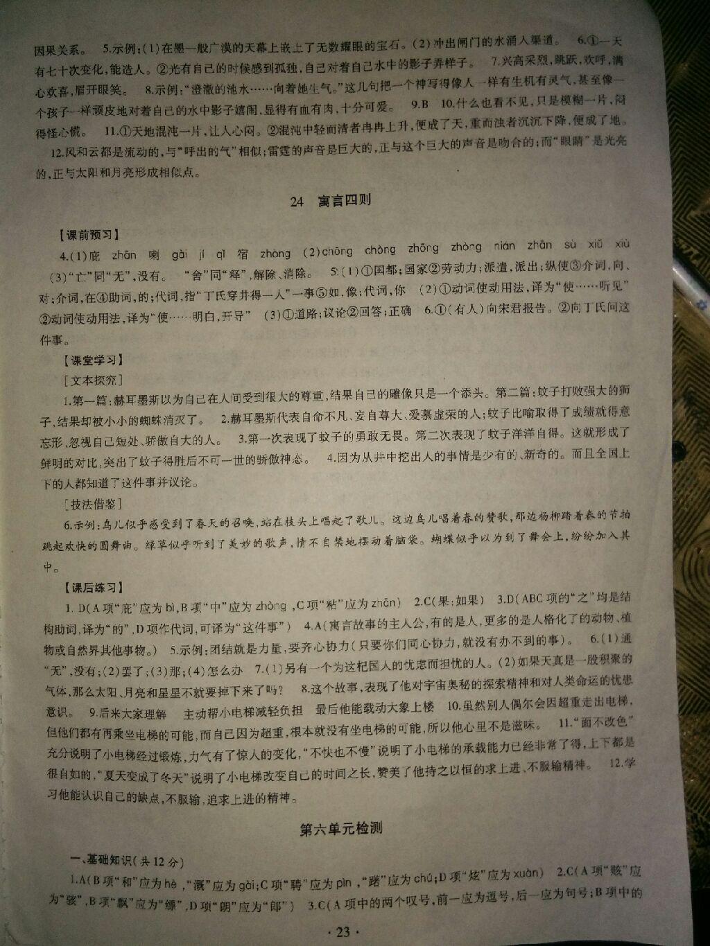 2016年同步学习七年级语文上册 第17页