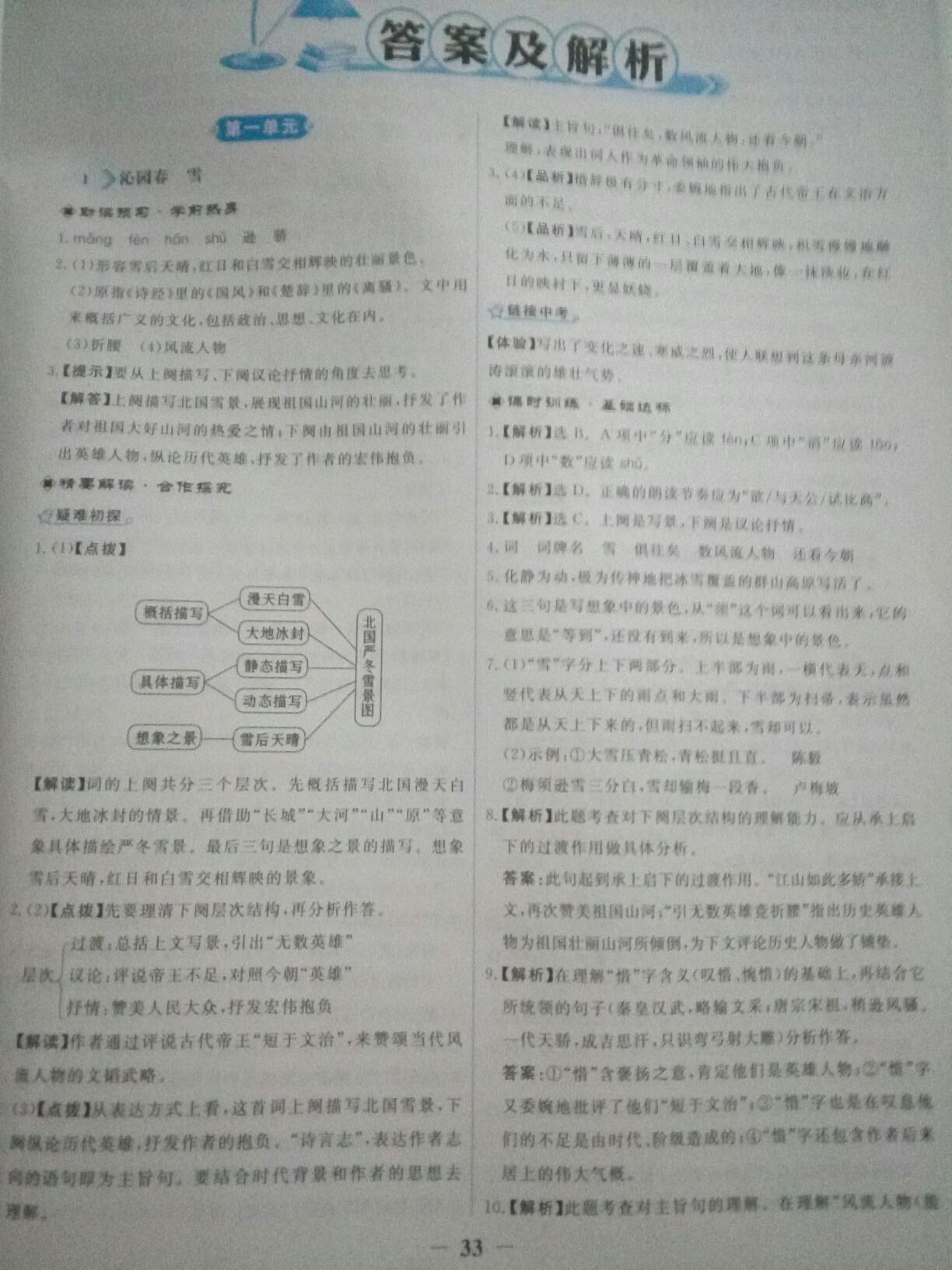 2016年陽光課堂金牌練習(xí)冊九年級語文上冊人教版 第31頁