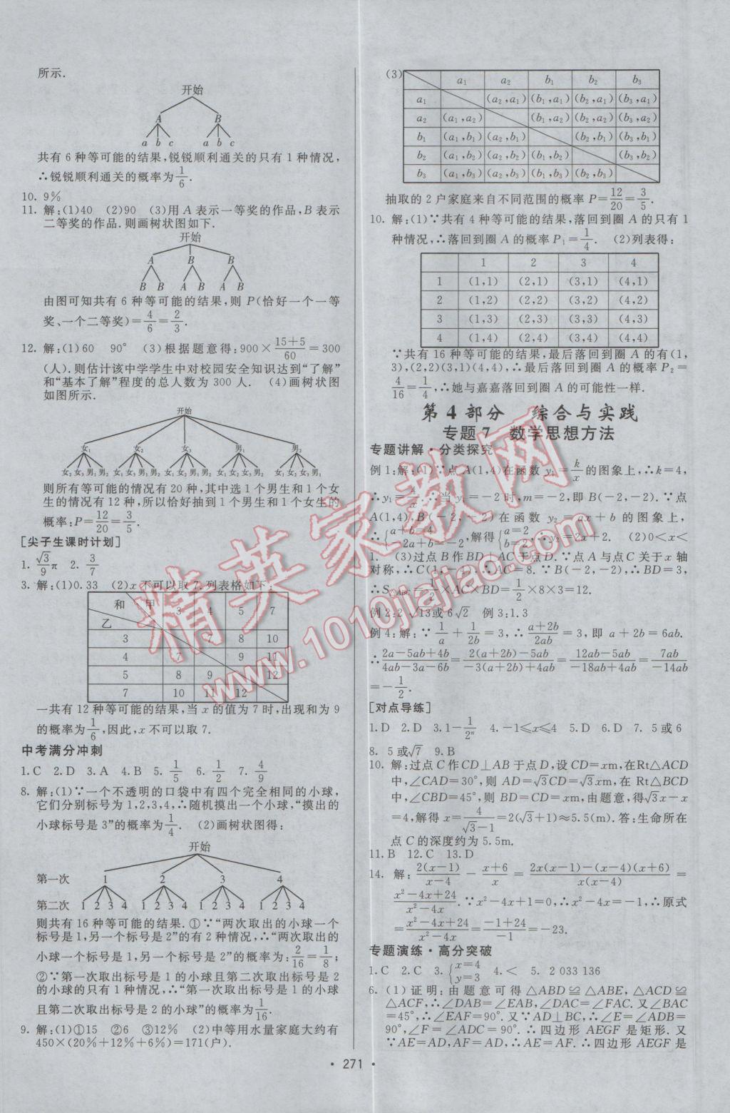 2017年升學(xué)錦囊數(shù)學(xué)人教版 參考答案第17頁(yè)