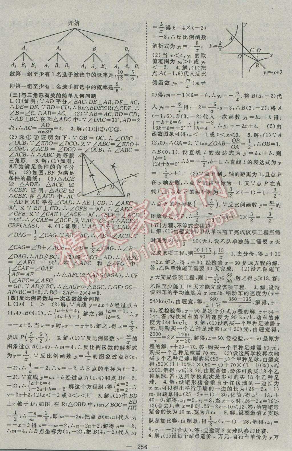 2017年名師學(xué)案中考復(fù)習(xí)堂堂清數(shù)學(xué) 參考答案第23頁