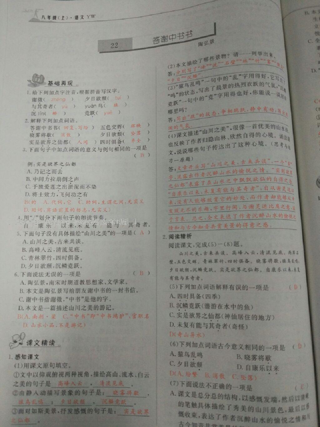 2016年五州圖書超越訓(xùn)練八年級語文上冊語文版 第41頁