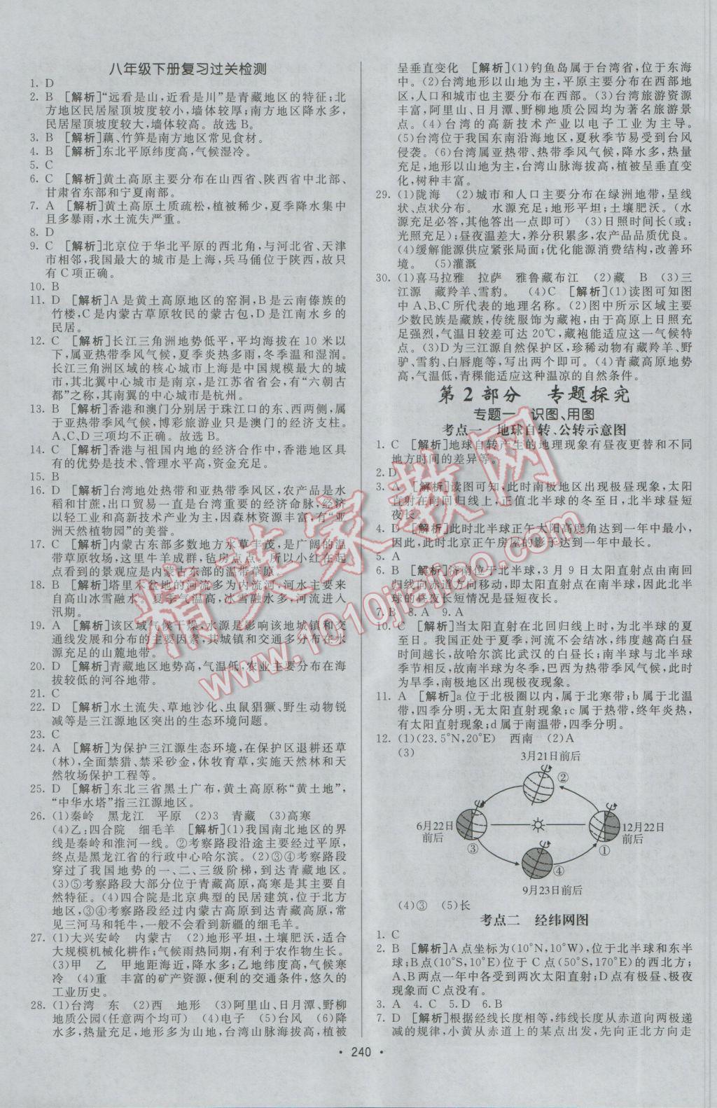 2017年升学锦囊地理人教版 参考答案第22页