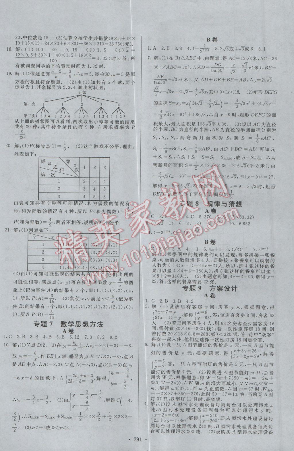 2017年升學(xué)錦囊數(shù)學(xué)人教版 參考答案第37頁(yè)