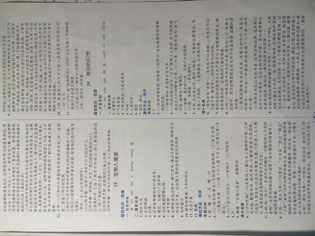 2016年人教金学典同步解析与测评学考练八年级语文上册人教版 第9页