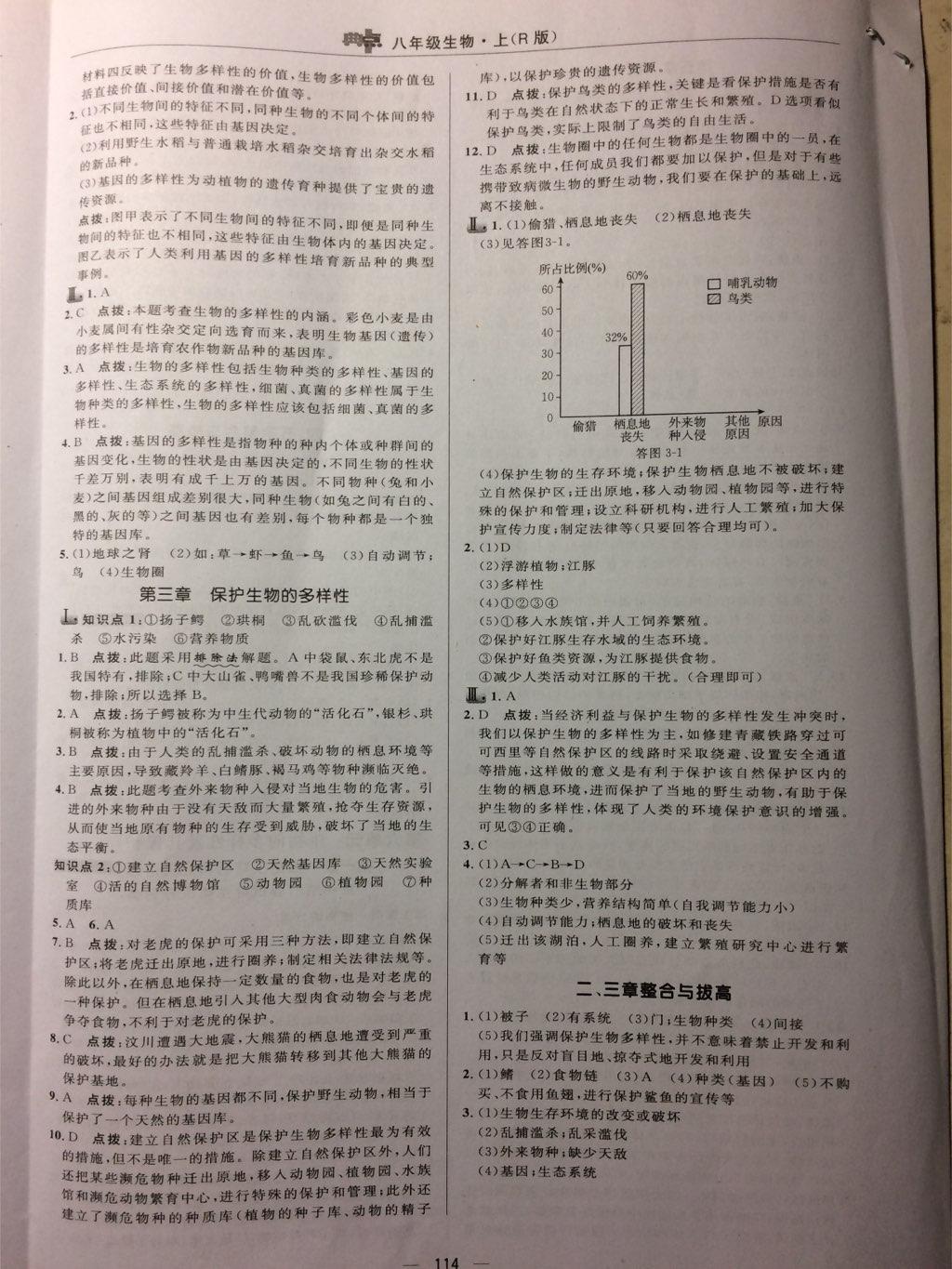 2016年綜合應(yīng)用創(chuàng)新題典中點八年級生物上冊人教版 第40頁